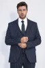 Striped Single Button with Vested Navy Blue Mens Suit - Wessi sold by Wessi