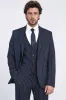Striped Single Button with Vested Navy Blue Mens Suit - Wessi sold by Wessi