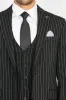 Striped Single Button with Vested Black Mens Suit - Wessi sold by Wessi