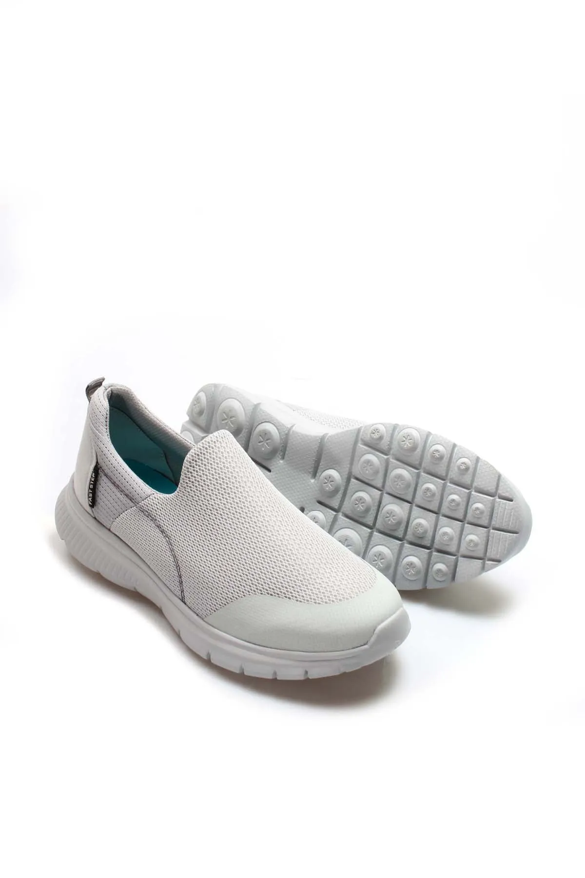Men's Light Gray Slip-On Sneakers with Breathable Mesh Upper - Wessi sold by Wessi product image thumbnail 5