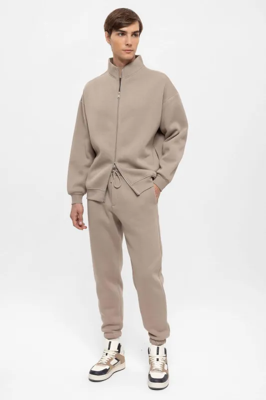 Men's Mink High Collar Double Zipper Closure Sweatshirt - Wessi sold by Wessi