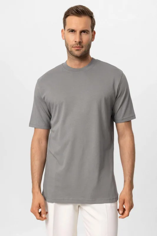 Men's Dark Grey Crew Neck Basic T-Shirt - Wessi sold by Wessi