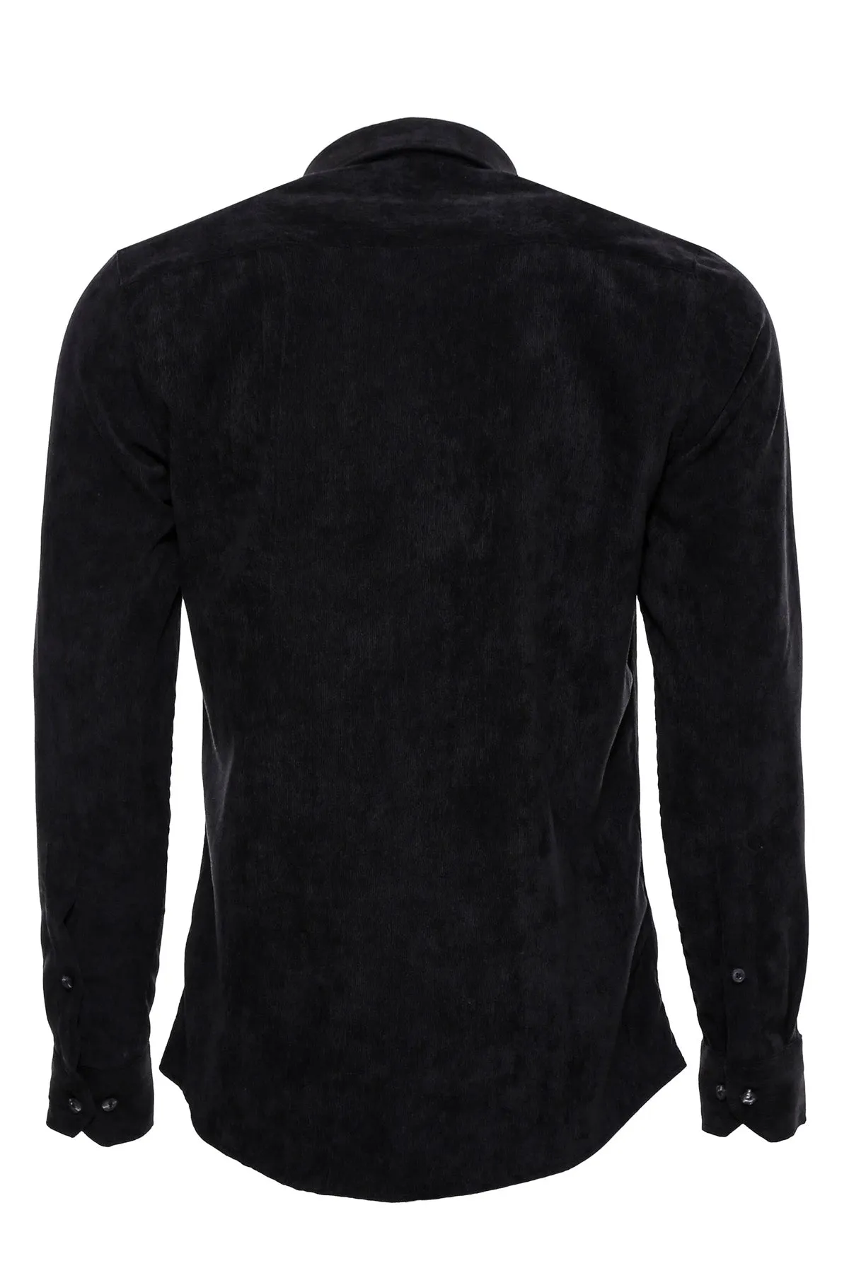 Black Long Sleeves Velvet Men's Shirt - Wessi sold by Wessi product image thumbnail 4
