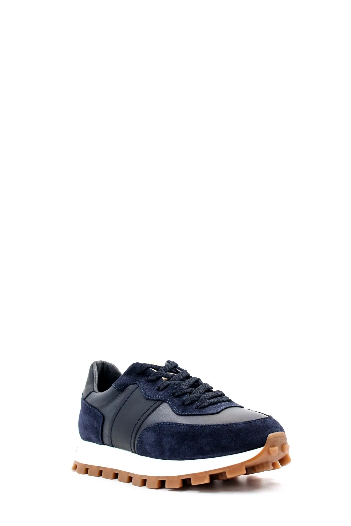 Men's Navy Blue Suede and Leather Casual Sneakers with White Sole - Wessi sold by Wessi product image thumbnail 4