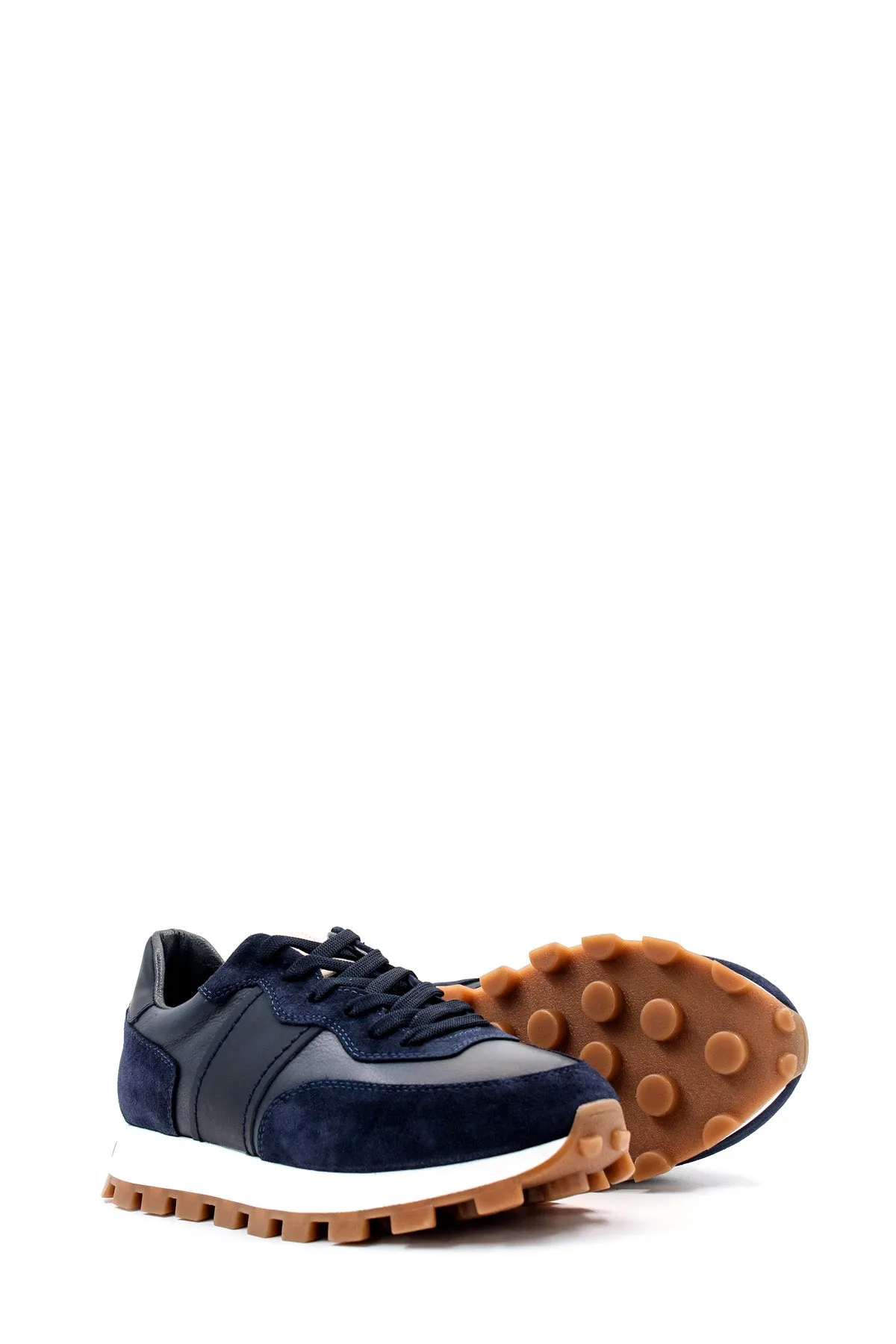Men's Navy Blue Suede and Leather Casual Sneakers with White Sole - Wessi sold by Wessi product image thumbnail 5