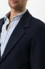 Men's Navy Blue Textured Plain Blazer - Wessi sold by Wessi