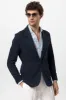 Men's Navy Blue Textured Plain Blazer - Wessi sold by Wessi