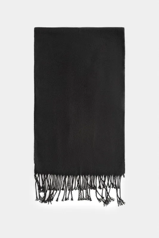 Men's Black Textured Scarf - Wessi sold by Wessi