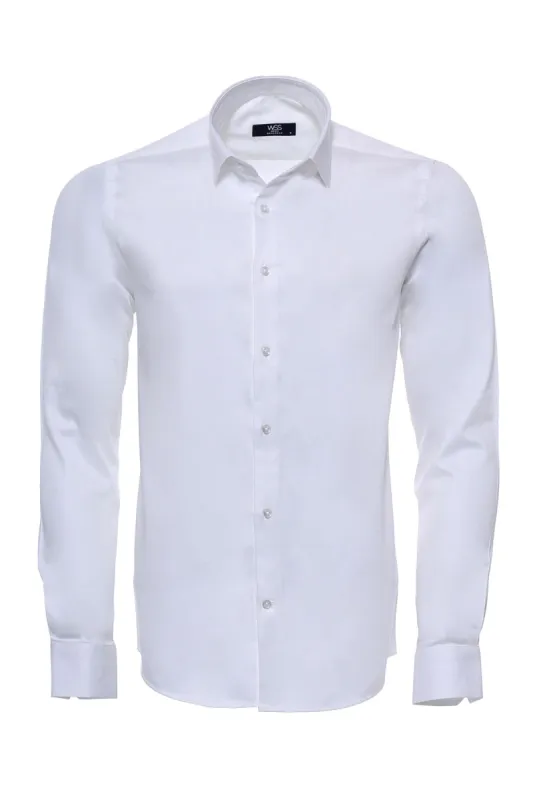 Cream Long Sleeve Slim-Fit Shirt - Wessi sold by Wessi