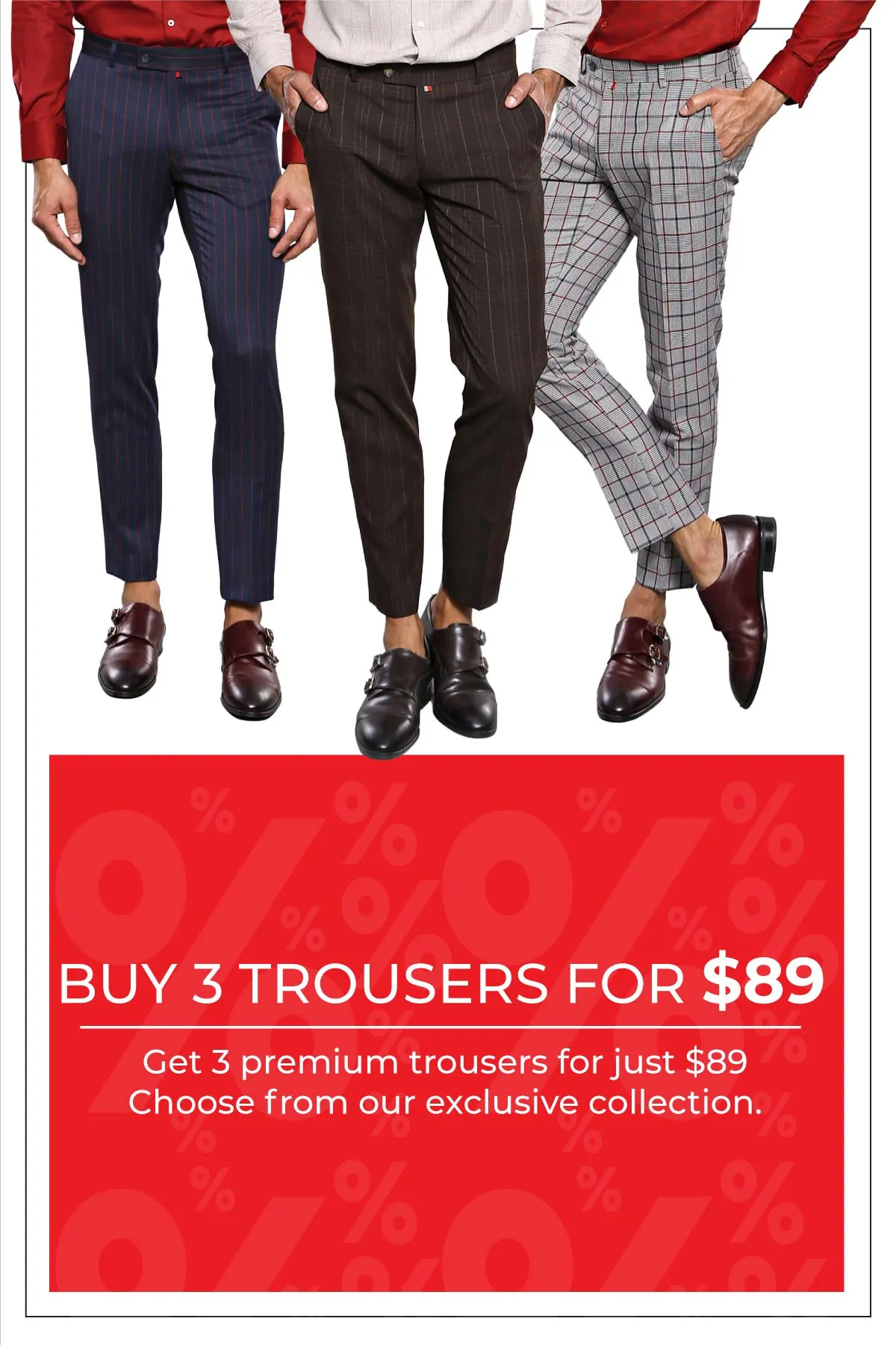 Buy 3 Trousers For $89! sold by Wessi