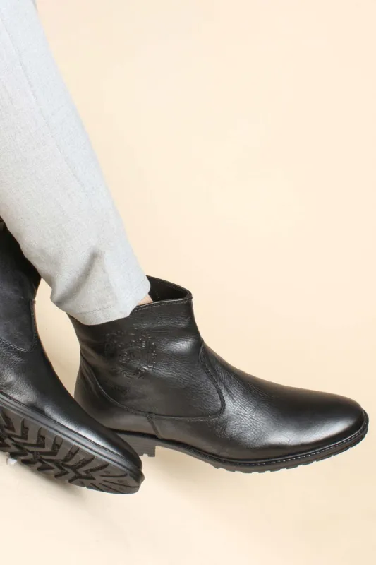 Men's Black Leather Ankle Boots-Wessi sold by Wessi