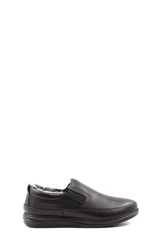 Men's Black Fur-Lined Slip-On Shoes-Wessi sold by Wessi