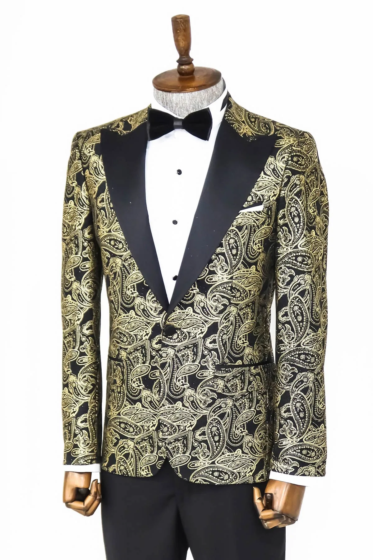 Paisley Peak Lapel Black Men Dinner Tuxedo Jacket - Wessi sold by Wessi product image thumbnail 4