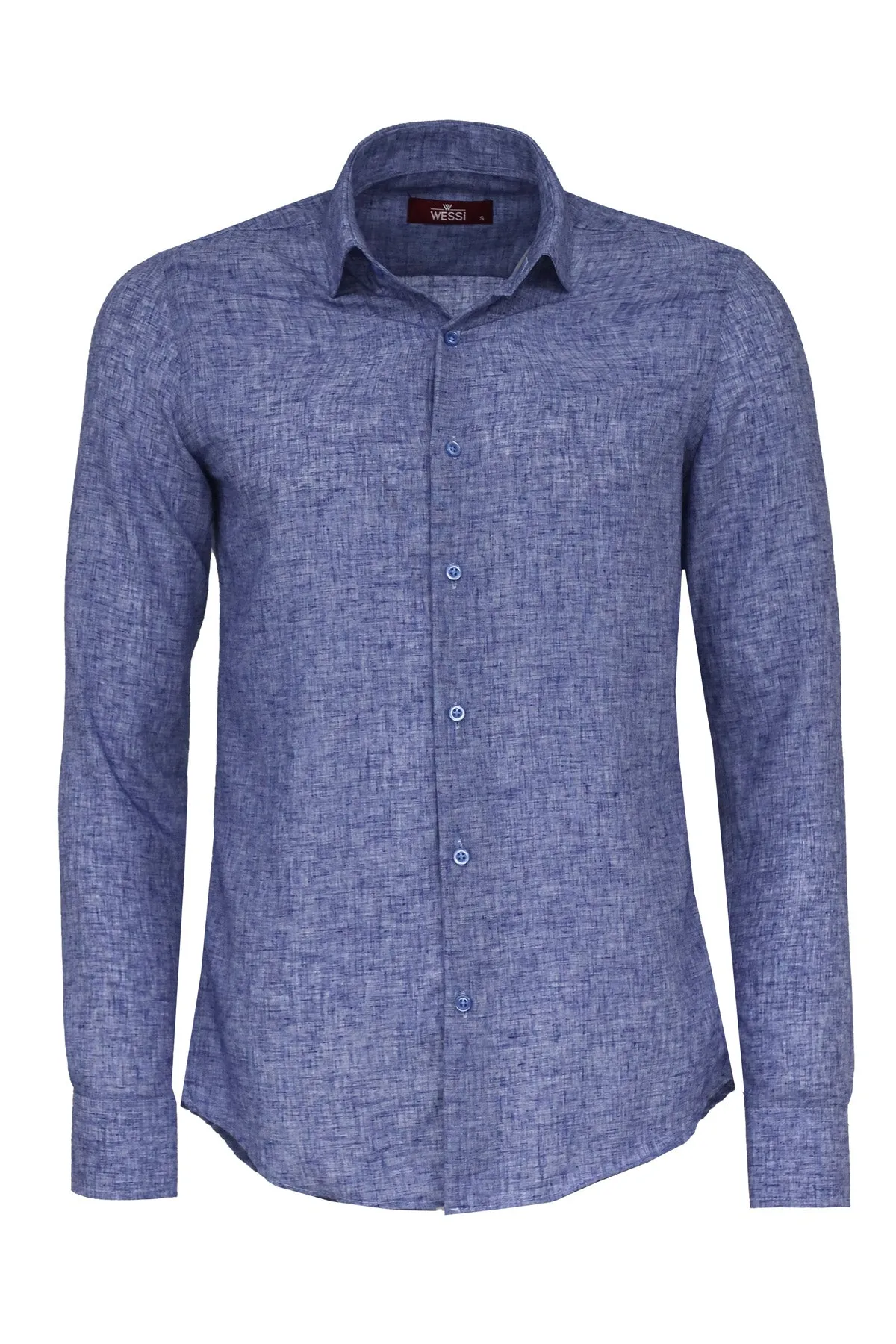 Slim Fit Patterned Navy Blue Men Shirt - Wessi sold by Wessi