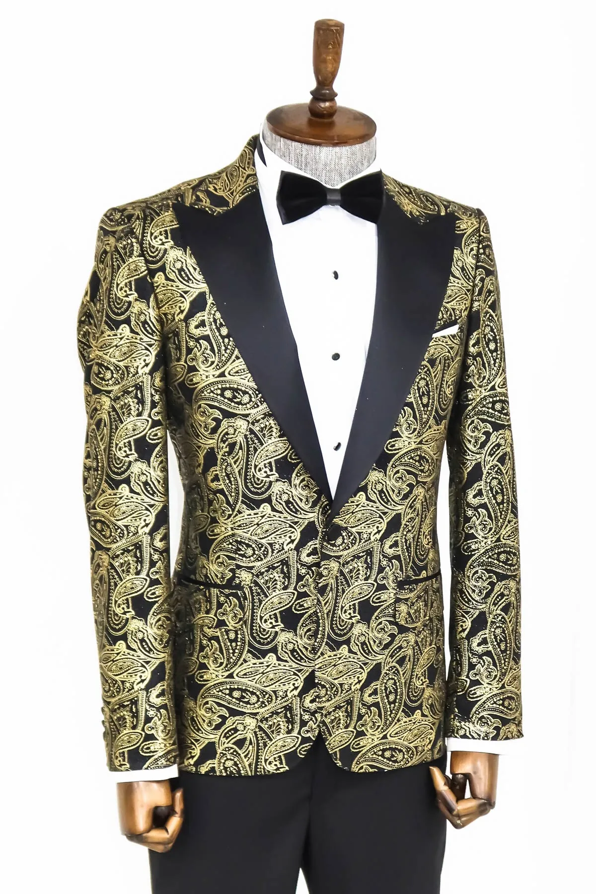 Paisley Peak Lapel Black Men Dinner Tuxedo Jacket - Wessi sold by Wessi product image thumbnail 5