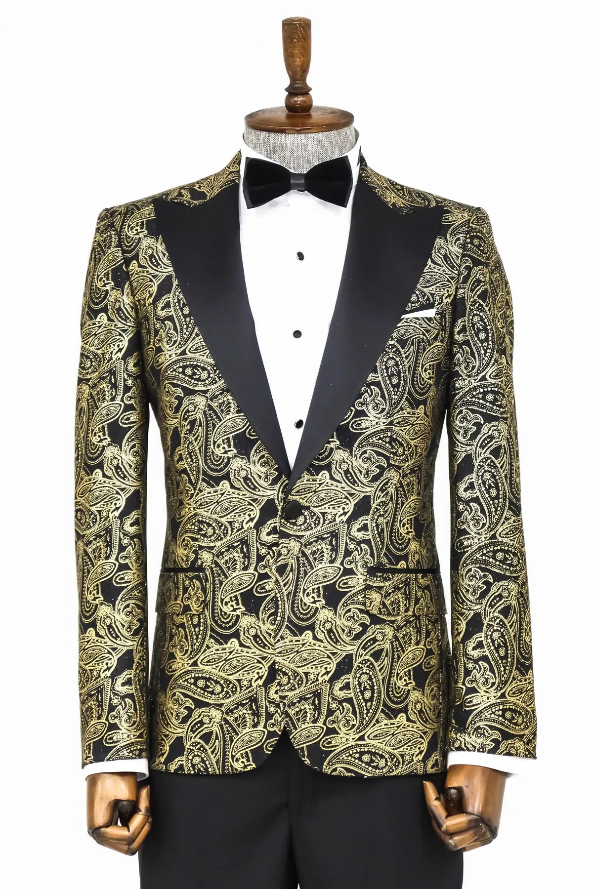 Paisley Peak Lapel Black Men Dinner Tuxedo Jacket - Wessi sold by Wessi