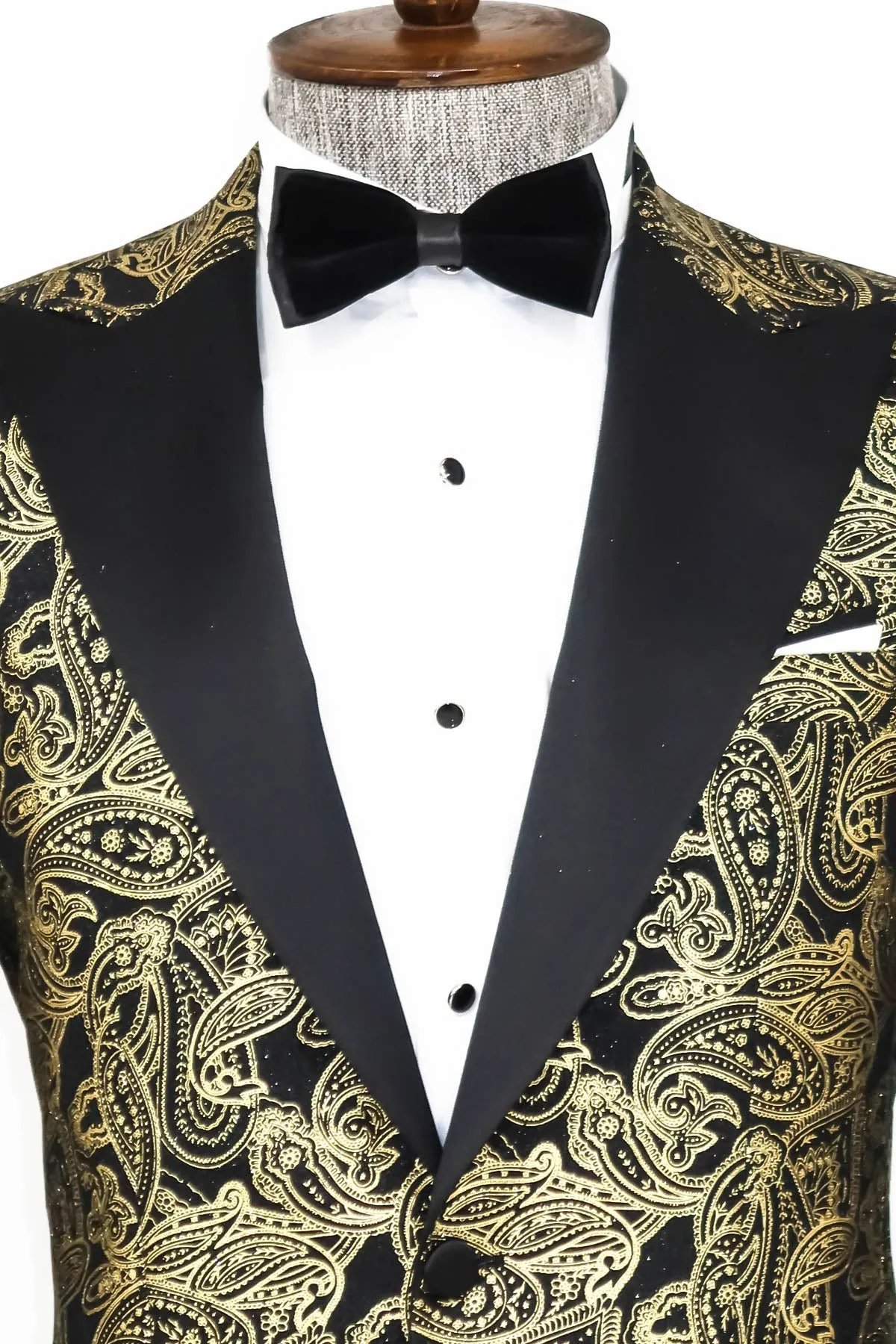 Paisley Peak Lapel Black Men Dinner Tuxedo Jacket - Wessi sold by Wessi product image thumbnail 2