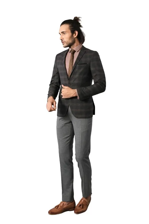 Slimfit Plaid Wool Blazer - Wessi sold by Wessi product image thumbnail 2