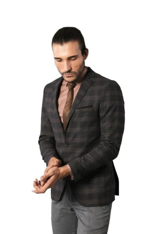 Slimfit Plaid Wool Blazer - Wessi sold by Wessi