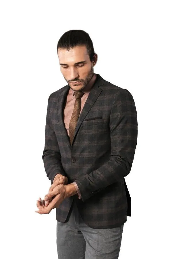Slimfit Plaid Wool Blazer - Wessi sold by Wessi