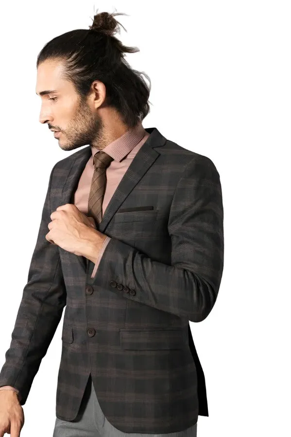 Slimfit Plaid Wool Blazer - Wessi sold by Wessi product image thumbnail 3