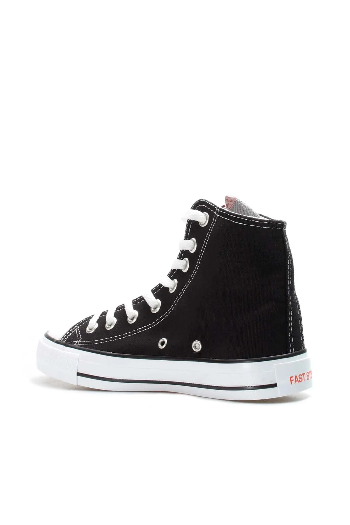 Men's Black High-Top Canvas Sneakers with White Laces - Wessi sold by Wessi product image thumbnail 3