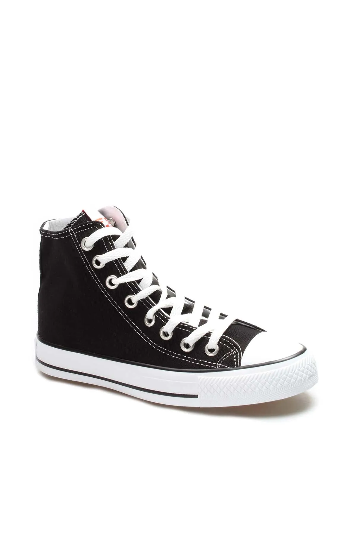 Men's Black High-Top Canvas Sneakers with White Laces - Wessi sold by Wessi product image thumbnail 4
