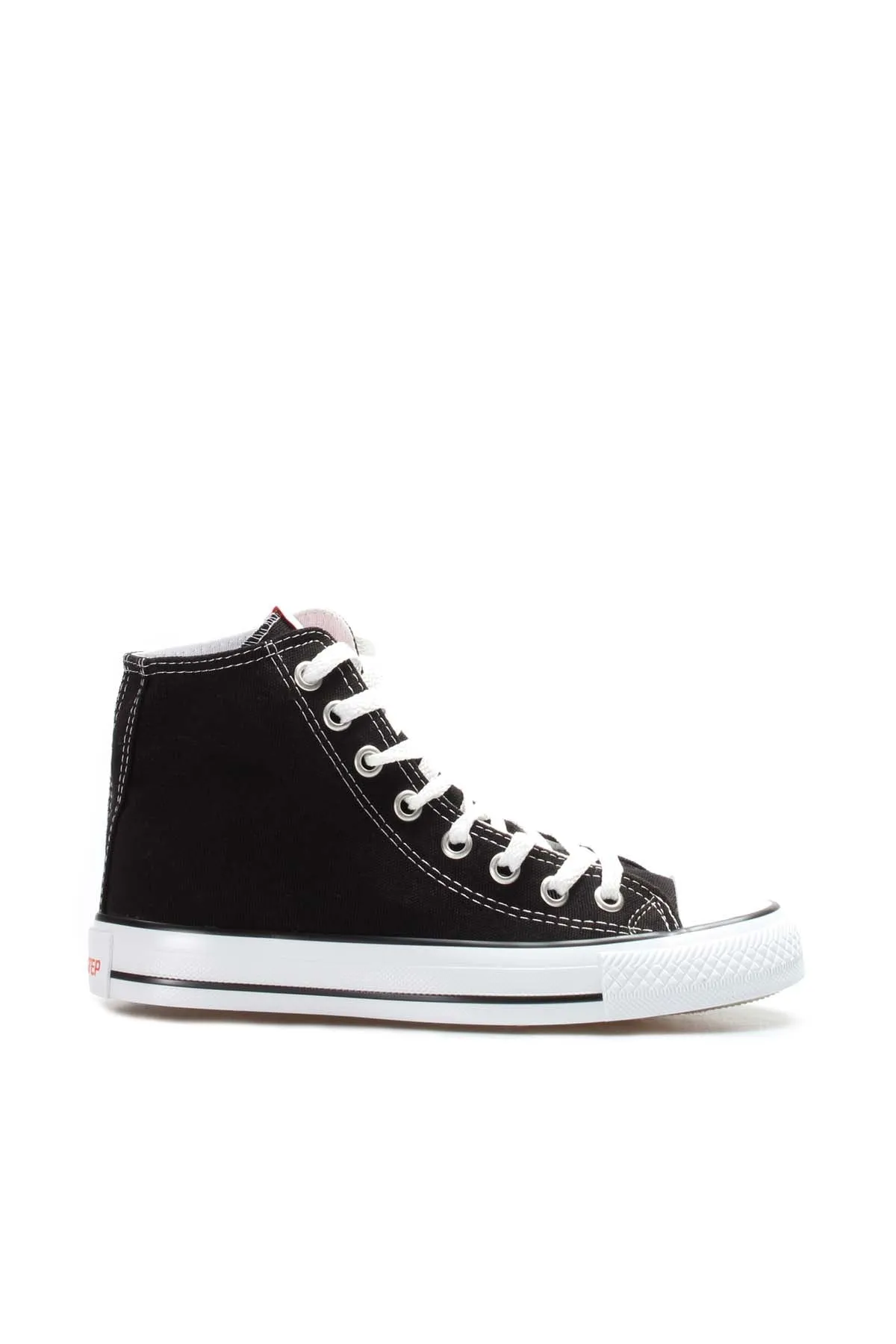 Men's Black High-Top Canvas Sneakers with White Laces - Wessi sold by Wessi product image thumbnail 2