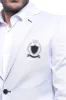 Double Button Mono Lapel Crested Cream Jacket-Wessi sold by Wessi