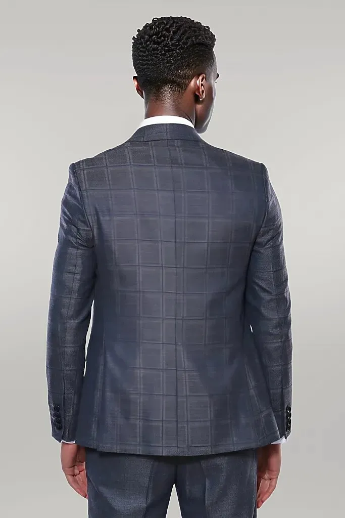 Navy Patterned Vested Suit | Wessi sold by Wessi product image thumbnail 4