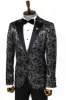 Floral Patterned Peak Lapel Smoked Men Dinner Party Blazer - Wessi sold by Wessi