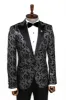 Floral Patterned Peak Lapel Smoked Men Dinner Party Blazer - Wessi sold by Wessi