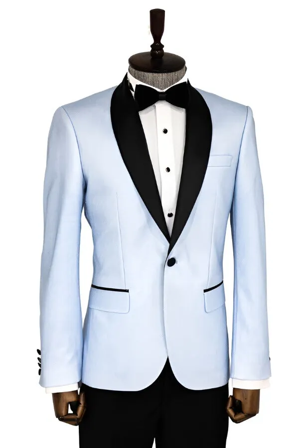 Shawl Lapel Sky Blue Men Wedding Groom Blazer - Wessi sold by Wessi product image thumbnail 3
