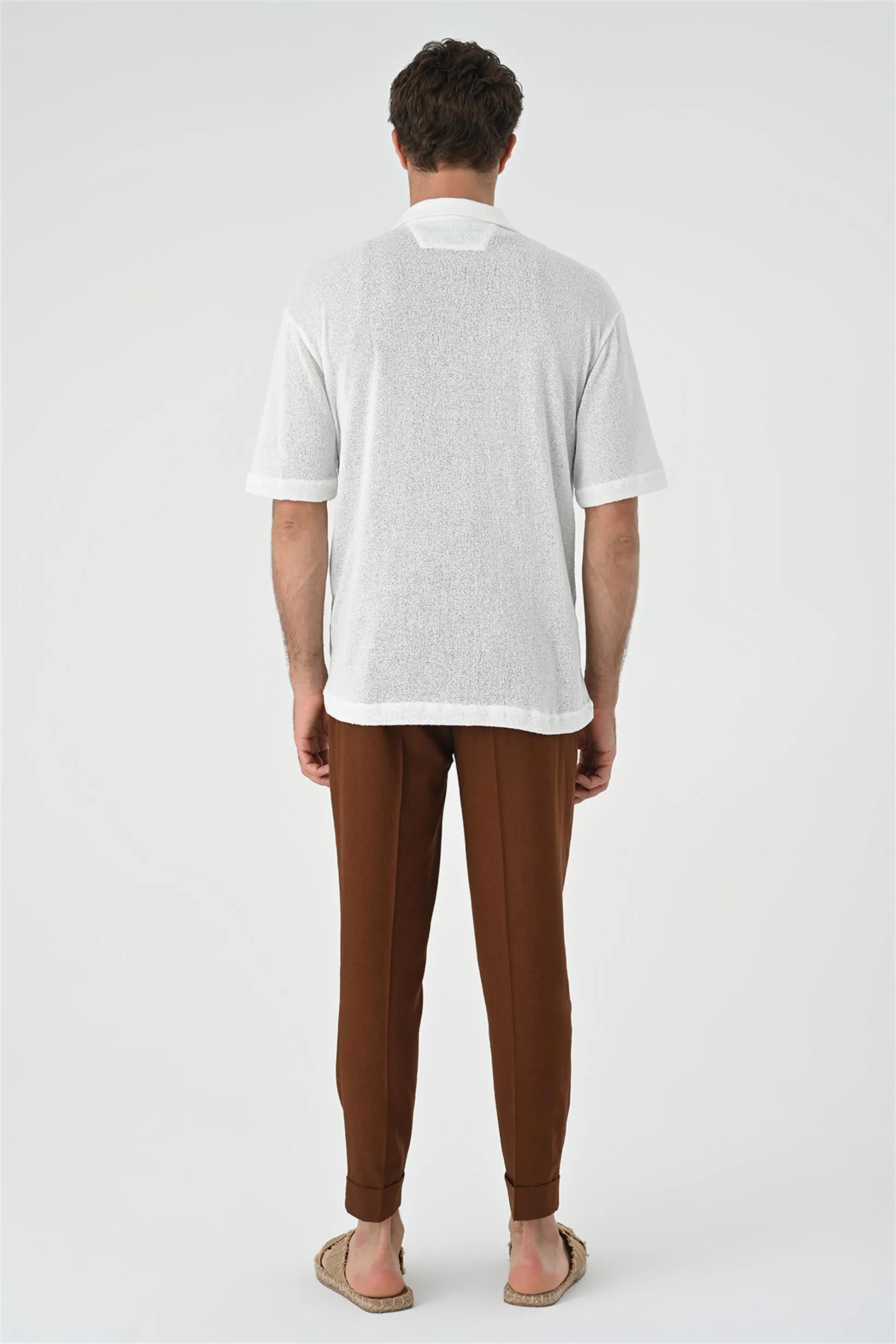 Men's White Relax Fit Knitwear Shirt - Wessi sold by Wessi product image thumbnail 5