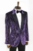 Gold Patterned Purple Men Singer Tuxedo Blazer - Wessi sold by Wessi
