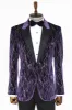 Gold Patterned Purple Men Singer Tuxedo Blazer - Wessi sold by Wessi