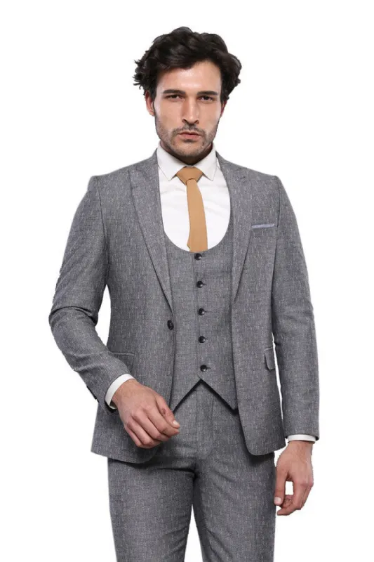 Linen Touch Black 3 Piece Men's Suit | Wessi sold by Wessi