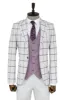 Checked Patterned Vested Light Grey Men Suit and Shirt Combination - Wessi sold by Wessi