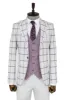 Checked Patterned Vested Light Grey Men Suit and Shirt Combination - Wessi sold by Wessi