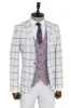Checked Patterned Vested Light Grey Men Suit and Shirt Combination - Wessi sold by Wessi