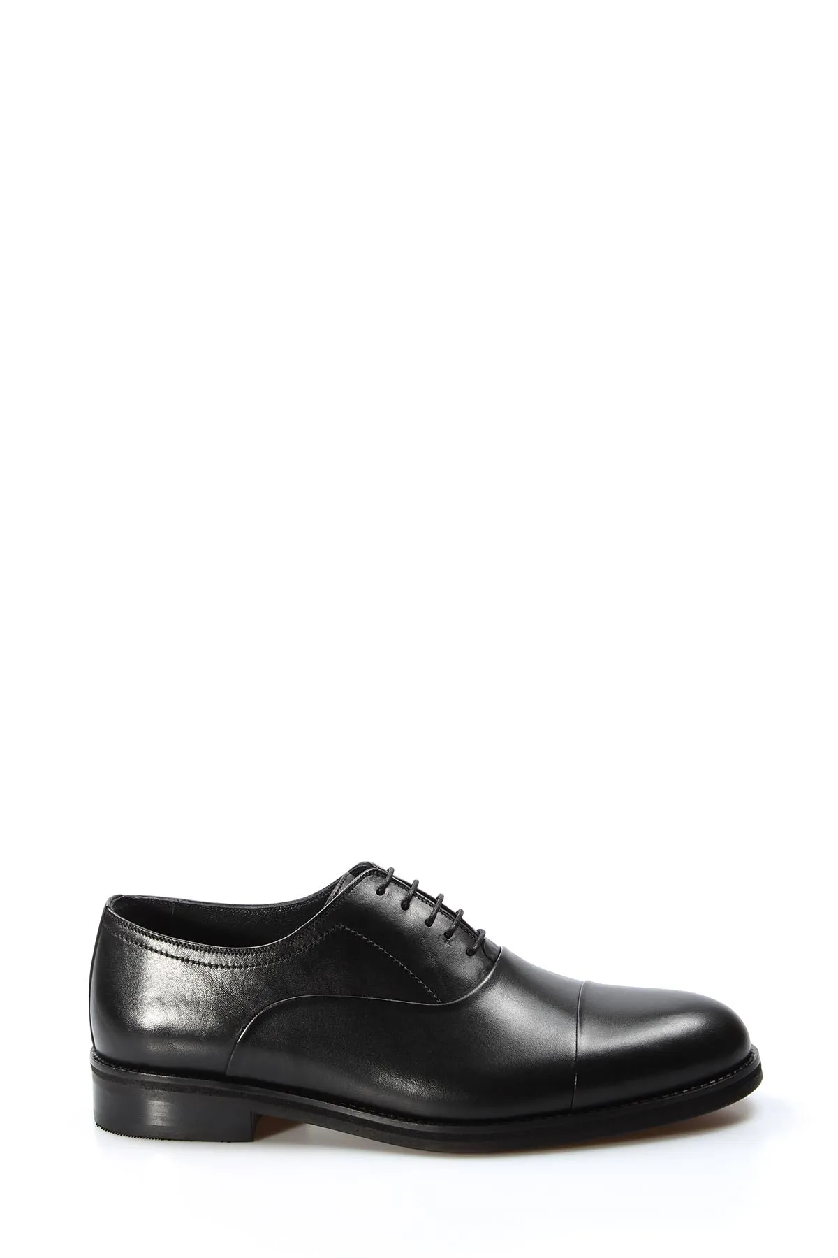 Men's Black Leather Cap-Toe Oxford Shoes - Wessi sold by Wessi