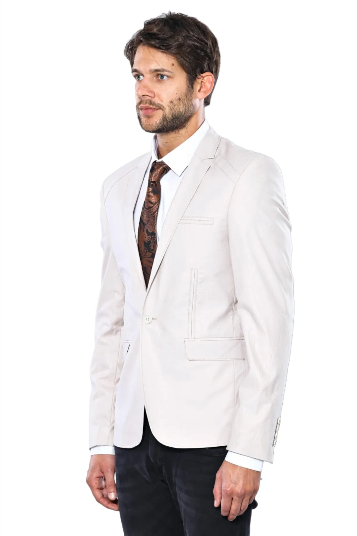 3 pocket Single Button Cotton Grey Jacket-Wessi sold by Wessi product image thumbnail 4