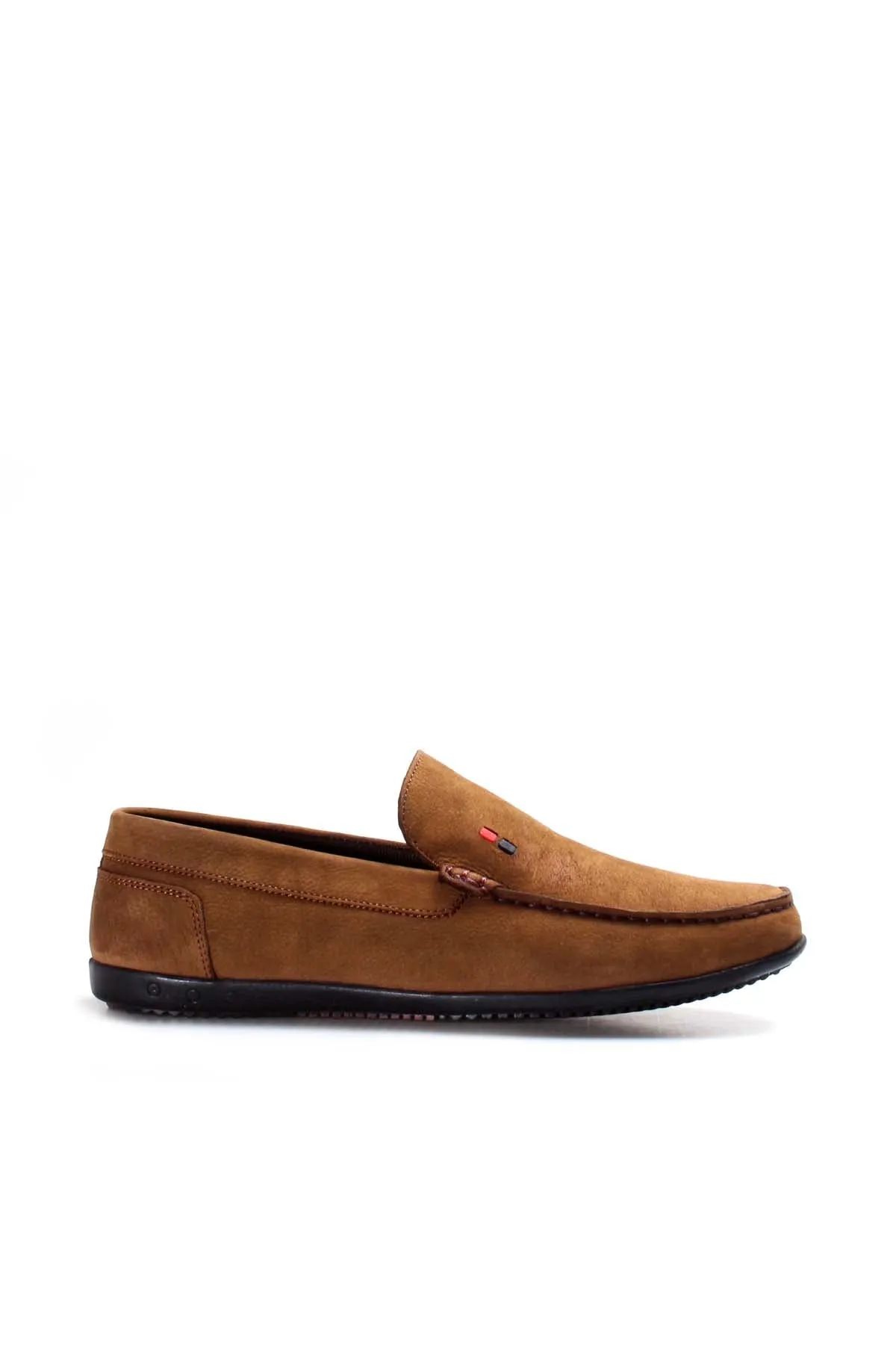 Tan Suede Loafers with Accent Stitching-Wessi sold by Wessi