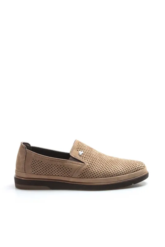 Beige Perforated Leather Loafers Wessi sold by Wessi