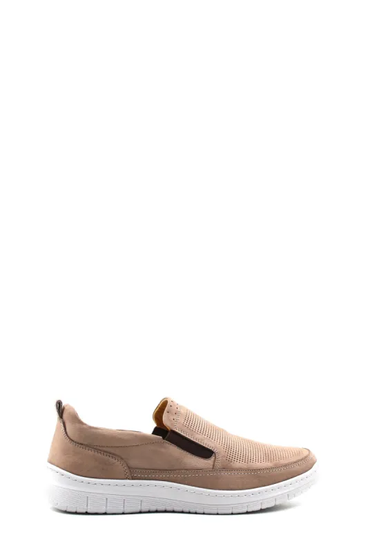 Beige Perforated Slip-On Sneakers-Wessi sold by Wessi