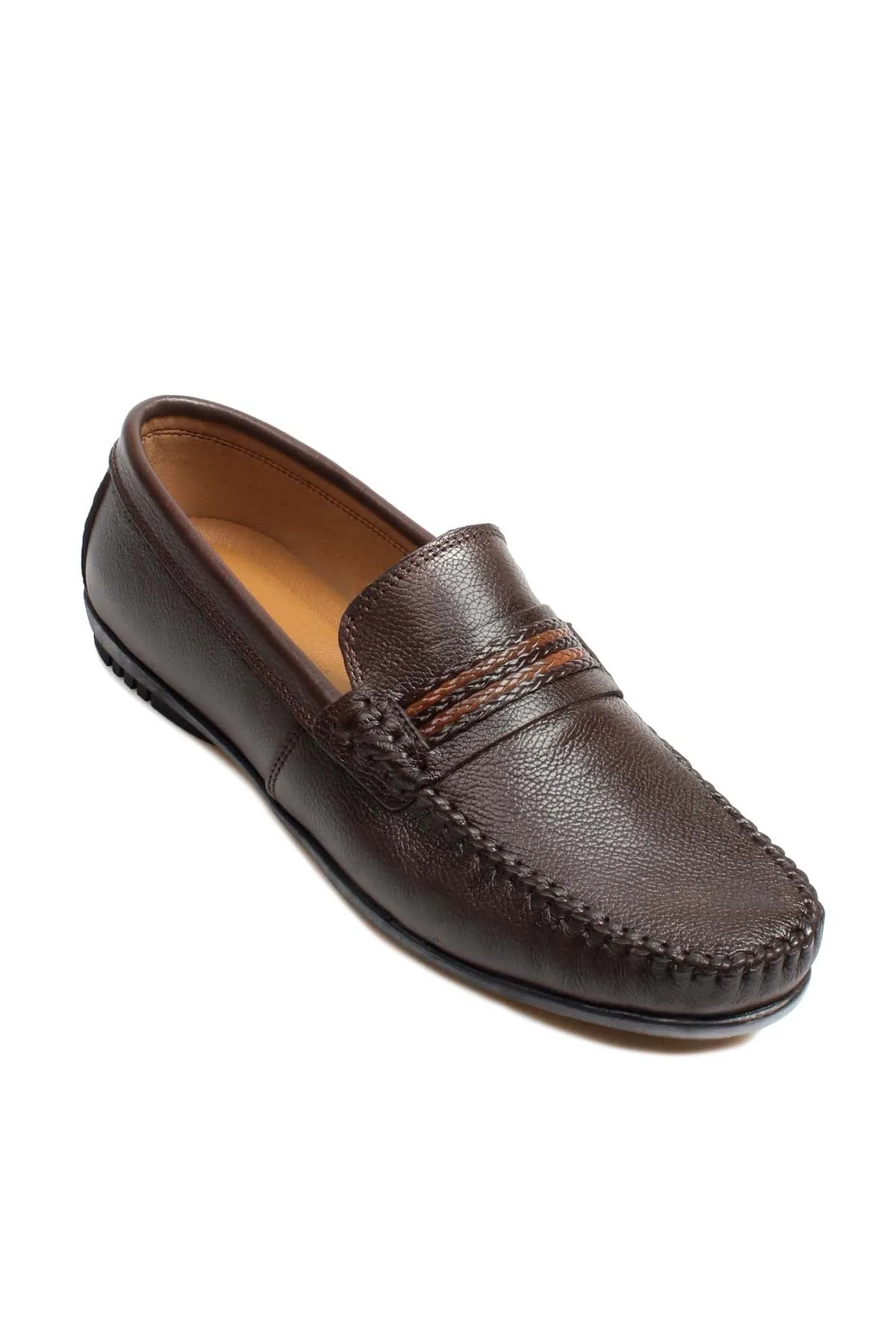 Men's Brown Leather Driving Loafers-Wessi sold by Wessi product image thumbnail 3