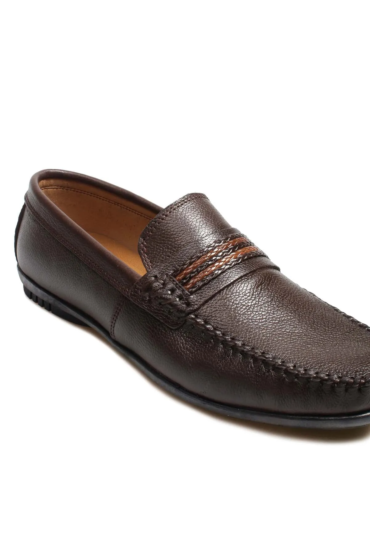 Men's Brown Leather Driving Loafers-Wessi sold by Wessi product image thumbnail 4