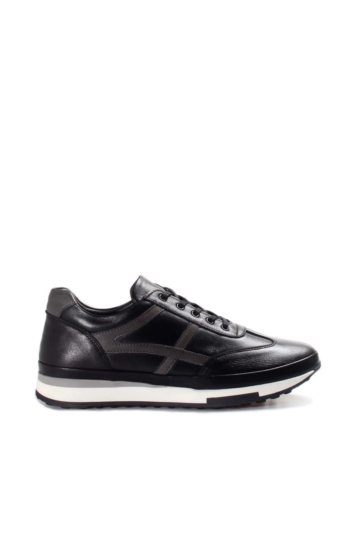 Men's Black and Gray Leather Running Shoes-Wessi sold by Wessi