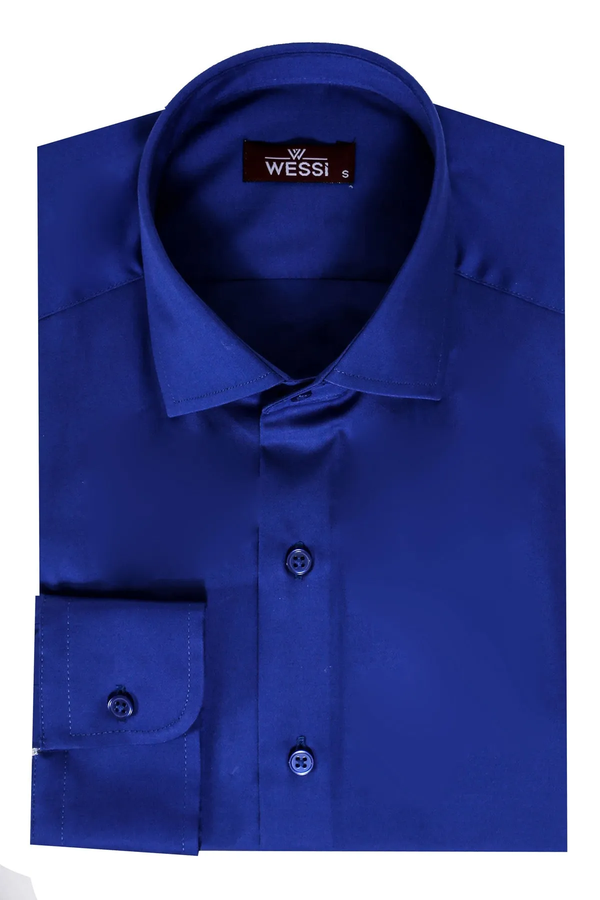 Blue Satin Shirt - Wessi sold by Wessi product image thumbnail 5