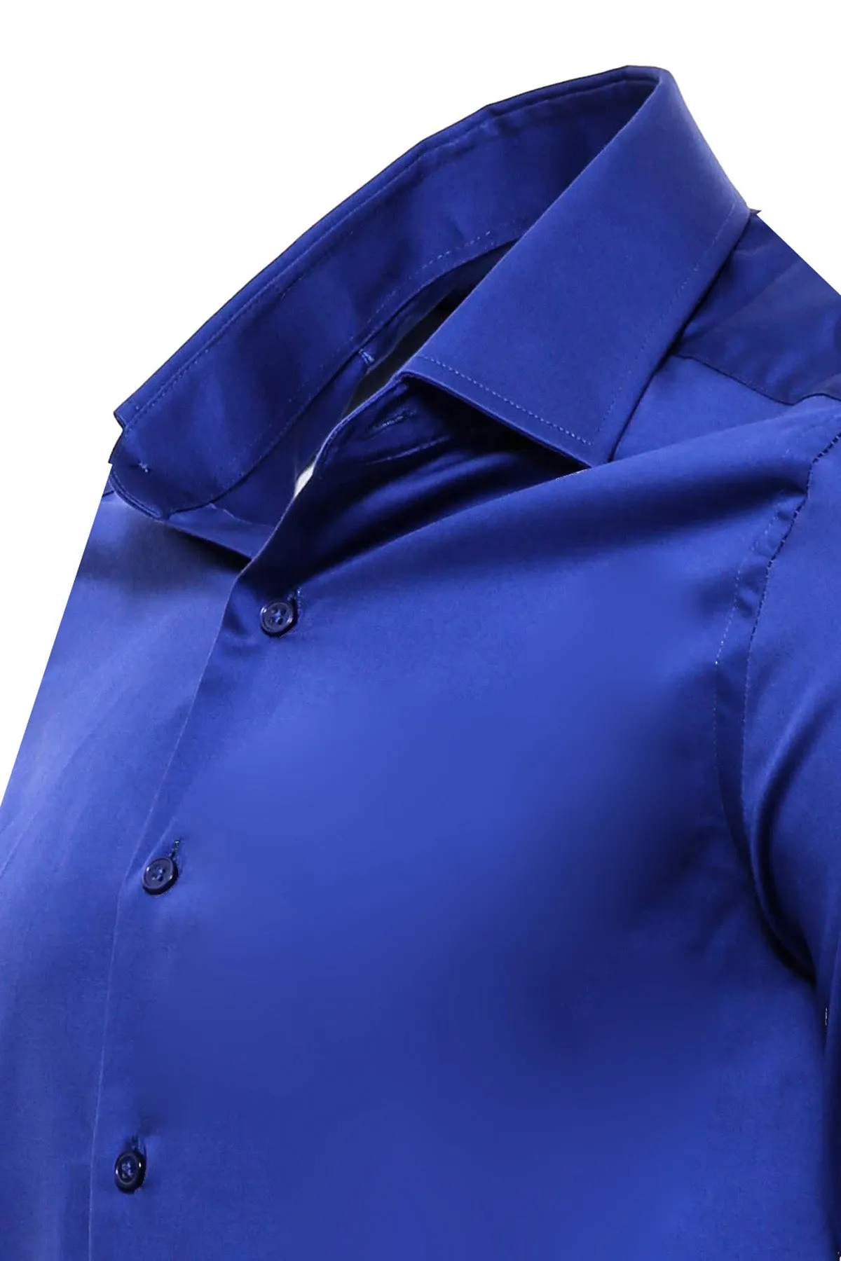 Blue Satin Shirt - Wessi sold by Wessi product image thumbnail 4